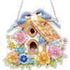 NEWENMO 5D Uccelli Diamond Painting Pendente,Fiori Pittura Diamante Pendente con Catena,DIY Forma Speciale Diamond Painting Adulti Ciondolo,per Principianti Finestre Pareti Hanging Decorazione