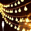 Koboko Catena luminosa USB a sfera, 6 m, 40 LED, per interni ed esterni, luce bianca calda, luci a sfera, funzionamento USB, luci decorative per cameretta dei bambini, giardino, matrimonio, Natale