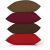 ggaimwf Tinta unita Copricuscino in Effetto Lino per divano Gradiente rosso Cuscino per letto Rosso scuro Color marrone Fatto a mano Piazza Federe per cuscini con cerniera invisibile 40x40 cm Set da 4