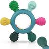 akolik Giochi Dentizione Neonato, Sonaglio Anello Massaggiante in Silicone per Bambini, Massaggiagengive Senza BPA per neonati di età superiore ai 3-6 6-12 mesi