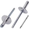SKIR'CO (30 pezzi) Rivetti ciechi in alluminio con flangia grande 4,8 x 14 mm, mandrino in acciaio, punta da trapano inclusa