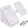 SKIR'CO 20 staffe bianche per mensole, 25 x 25 mm, giunto ad angolo retto in plastica, 90 gradi, viti incluse