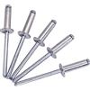 Marcopol Confezione da 100 rivetti ciechi 4,8 x 16 mm, testa a cupola tipo aperto, DIN 7337, rivetti in alluminio e mandrino in acciaio, rivetti pop (100, 4,8 x 16 mm)