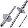 SKIR'CO (30 pezzi) Rivetti ciechi in alluminio con flangia grande 4,8 x 16 mm, mandrino in acciaio, punta da trapano inclusa