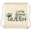 PREMYO Borsa da Palestra Sacca Zaino Sportiva con Scritta Stampa Drama Queen Borsone Zainetto Chiusura a Cordoni Gym Bag Tela Cotone Naturale