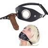 CoundCo Bavaglio Estremo in Silicone con Dildo Rimovibile da 10 cm - Ball Gag BDSM per Giochi Sklavin