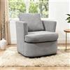 BonVache Sedia Girevole in Peluche, Poltrona Relax Girevole 360°, con Schienale a Forma di U e Seduta Imbottita, Adatta per Soggiorno, Camera da Letto e Ufficio, Grigio