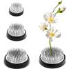 AMONENZ 4 Pezzi Argento Perno Disposizione Fiori, 4 Misure D34+D40+D50+D60 Fiori Rotondo Ikebana, Base Acciaio Inox Decorazione Floreale Ikebana, per Casa, Negozio Fiori, Sala tè