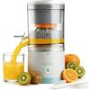 Migecon Spremiagrumi Elettrico Ricaricabile - Macchina per Succo di Agrumi con USB e Portatile, Funzione Antigoccia per Arance, Limoni, Pompelmi, Include Spazzola per la Pulizia (Bianca), ZZJ003W