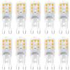 Jiotouhu Lampadina G9 LED 3W (equivalente a 30 W alogena), bianco caldo 3000 K, senza sfarfallio, 360 gradi, AC 220-240 V, confezione da 10