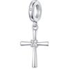 Friggem Charm Croce in Argento Sterling 925 Pendenti Croce Ciondoli Compatibile con Braccialetti e Collane Donna