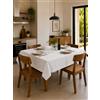 Batik Tovaglia 100% cotone - elegante bordo a giorno - Monocolore Tovaglia 140 x 180 Cucina - WHITE