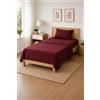 Batik Completo lenzuola 100% microfibra - tinta unita Singolo Softy Bordeaux