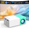 wepvo Mini Proiettore Portatile, wepvo WiFi Proiettore, Schermo del Telefono può Essere Specchiato al videoproiettori in Modalità WiFi, Proiettor LED per Home Theater con Interfacce USB HDMI (YG300Plus)