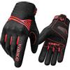 INBIKE Guanti da Moto Invernali, CE 1 KP Omologati Guanti Moto Impermeabili per ATV BMX MTB Bicicletta, Scooter, Arrampicata, Motocross e Altri Sport All'aperto（Rosso,S）