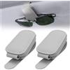 Rairsky 2 Pezzi Portaocchiali Auto, Supporto per Occhiali da Auto Magnetico, Clip per Occhiali da Auto in Pelle Pu, Auto Supporti per Occhiali Accessorio per Tutti Gli Occhiali e Clip per Visiera Auto
