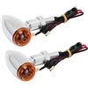 Fydun Indicatori di Direzione Moto, 1 Paio 12V Frecce per Moto Impermeabile Indicatore di Direzione Universale Luci di Segnalazione a LED per Foro 10mm Accessorio di Modifica per Moto (Galvanica)