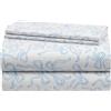 Urban Lifestyle Set di lenzuola da 4 pezzi, tra cui lenzuolo superiore, lenzuolo con angoli e 2 federe, fiocco coquette, celeste, matrimoniale