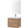 Feridras Mobile Bagno in Kit cm.80 con 2 Cassetti colore Rovere