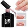 TOMICCA 5 in 1 Gel Costruttore per Unghie Nude, Gel UV/LED Gummy Base per Unghie in Gel, Riparazione per Prolungamento delle Unghie, Rinforzo delle Unghie, 15ML