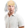 XNIVUIS Parrucca Bianca da Calvo da Uomo da Nonno da Semi Calvo da Scienziato da Professore Pazzo da Travestimento (Bianco)
