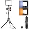 NEEWER BASICS Luce Pannello LED Video, Kit Illuminazione da Studio con Stand 150cm/Portatelefono per Registrazione Video Fotografia Streaming Podcast, 850lx/0,5m Bicolore 2700-6500K Dimmerabile, BP300