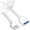 V-TAC Prolunga Elettrica 3 METRI con Presa 10A Italiana Bipasso - Prolunga Cavo Elettrico per Casa, Ufficio, Negozio, Lavoro - Super Resistente - Spina 16A - Bianca