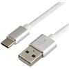everActive Cavo USB C/tipo C in silicone, ricarica rapida fino a 3 A, lunghezza 150 cm, colore: bianco, modello: CBS-1.5CW