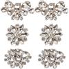 FDDU 3 Paia Donna Tacco Alto Strass Matrimonio Lucido Clip, Fermascarpe Eleganti Con Fibbia per Scarpe, Strass In Lega, Rimovibili, Con Motivo Floreale In Cristallo, per Scarpe Da Sposa, Cappelli, Borse