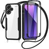 FERLAN Cover per Redmi Note 13 Pro Plus 5G con Cordino, 360 Gradi Antiurto Custodia con Protezione Schermo Integrata Trasparente Rugged TPU Bumper Doppia Protettiva Cover per Redmi Note 13 Pro Plus 5G-Nero