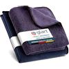 Glart H4432K Set di 2 panni in microfibra - 60x40 cm e 32x32 cm - per superfici lucide, vetro, mobili - panni lavabili e riutilizzabili - senza pelucchi, delicati su laccati e cucine lucide