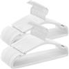 SONGMICS Grucce in Velluto, 50 Pezzi, Grucce Appendiabiti, 43 x 21 cm, Antiscivolo, con Scanalature ai Lati, Barra per Cravatte, Gancio Girevole a 360°, Salvaspazio, Bianco Nuvola CRF039W01