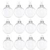Wenosda Yeelan - Set di decorazioni a sfera in plastica trasparente in acrilico, 60 mm, 12 pezzi