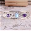 Fatto a mano Bracciale in argento sterling 925 con ametista e pietra di luna regalo alla moda