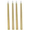 plplaaoo Candele LED, Candele Coniche Senza Fiamma da 4 Pezzi, Candele Elettroniche a Luce Calda, Candele Coniche LED Elettriche Sicure Ed Ecologiche per La Decorazione di Festival Bar per Feste(Oro)