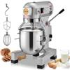 VEVOR Impastatrice per Alimenti Commerciale 10L 3 Velocità Regolabili, Impastatrice per Impasto da 550 W con Ciotola in Acciaio Inox e Accessori per Mescolare, Ideale per Ristoranti, Panetterie