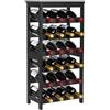 VEVOR Cantinetta Vino per 24 Bottiglie 6 Ripiani, Portabottiglie Indipendente con Capacità di Carico Totale di 36 kg, Portabottiglie per Cucina, Cantina, Bar, Sala da Pranzo, Soggiorno, Nero