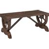 Outsunny Panca a 2 Posti da Esterno in Legno di Abete con Effetto Bruciato (98x50x39.5cm) Gambe con Design a Ruota(Ø41cm)|Aosom