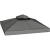 Outsunny Copertura per Gazebo da Giardino 3x3m UPF30+ a 2 Livelli in Poliestere Grigio Scuro | Aosom Italy