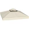 Outsunny Copertura per Gazebo da Giardino 3x3m, Tetto Sostitutivo UPF30+ a 2 Livelli in Poliestere, Crema