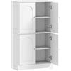HOMCOM Credenza Cucina in Legno con 2 Armadietti, 4 Ante, 2 Ripiani Regolabili, per Sala da Pranzo, Soggiorno, Bianco | Aosom Italy