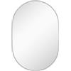 HOMCOM Specchio Bagno Ovale da Parete con Cornice in Alluminio, Verticale o Orizzontale, 60x90 cm, Argento | Aosom Italy