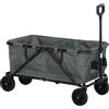 Outsunny Carrello da giardino portata 120 kg, pieghevole, carrello da trasporto con telo rimovibile 160 litri Grigio scuro | Aosom Italy