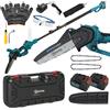 Outsunny motosega a batteria potatore cordless per rami e giardino asta telescopica, 20,3 cm 6000mAh 580W, blu | Aosom Italy