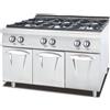 Ristoattrezzature Modello: 122310013098,Cucina a Gas potenziata 6 fuochi con fiamma pilota e accensione piezoelettrica su vano chiuso 35 kW S/70 120x70 cm