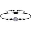 Schmuck Les Poulettes LES POULETTES BIJOUX - Bracciale Collegamento Medaglia Ovale d'Argento 925 Vergine Miracolosa - Nero