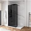 Parama Doccia walk-in 110cm + anta 40cm vetro 8mm fumé profili neri | Keros