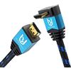 Ultra HDTV Cavo HDMI 4K - 10m 90 Gradi Premio HDMI 2.0b con un Angolo di 90°, risoluzione 4K a 60Hz, HDR, 3D, ARC, HDR, 2160P, High Speed con Ethernet, PS4, Xbox, TV, Monitor