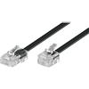 Goobay 68578 Cavo di collegamento modulare 10 metri, telefonico, nero - spina RJ45 (8P4C) a spina RJ11/RJ14 (6P4C)