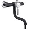 ONECE Rubinetto Cucina a Muro, Miscelatore a Parete, Rubinetti Monocomando Lavello Girevole a 360°, Aeratore Rimovibile, Acqua Calda e Fredda, Acciaio Inox 304, Design Anti-Scottatura